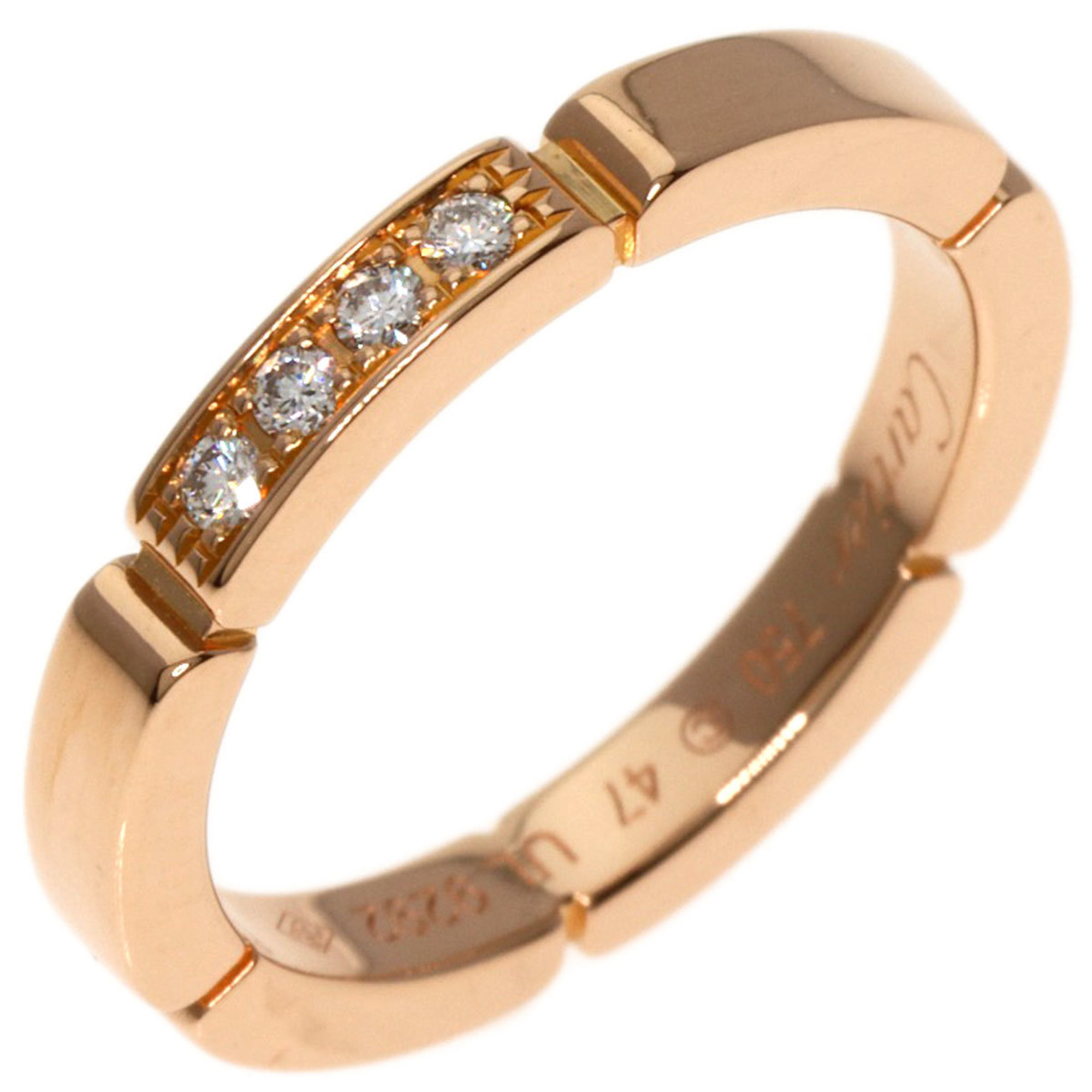 Cartier Maillon Panthere Diamond #47 Ring, K18 Pink Gold, Women's, CARTIER