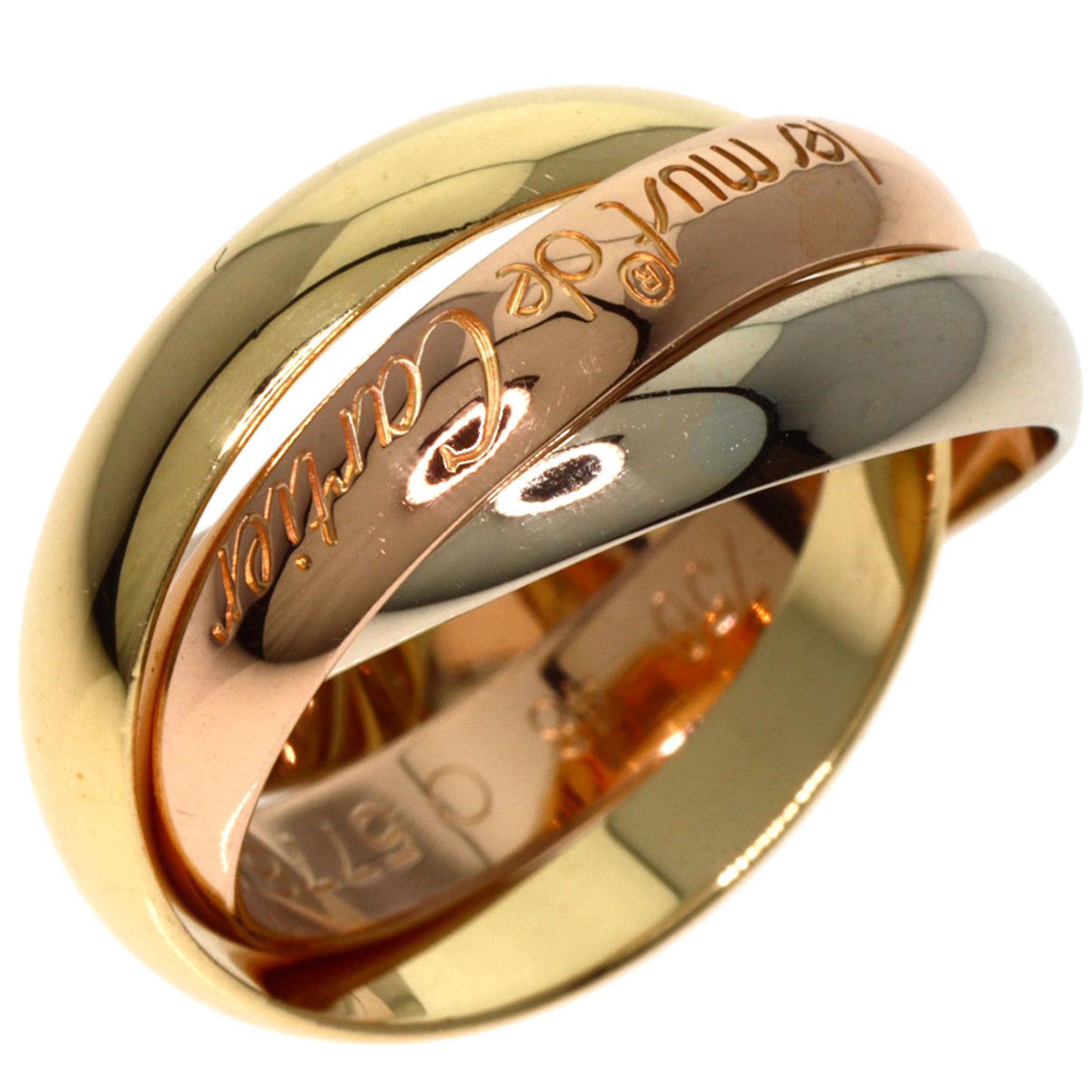 Cartier Trinity #48 Ring, K18 Yellow Gold, K18WG, K18PG, Women's, CARTIER