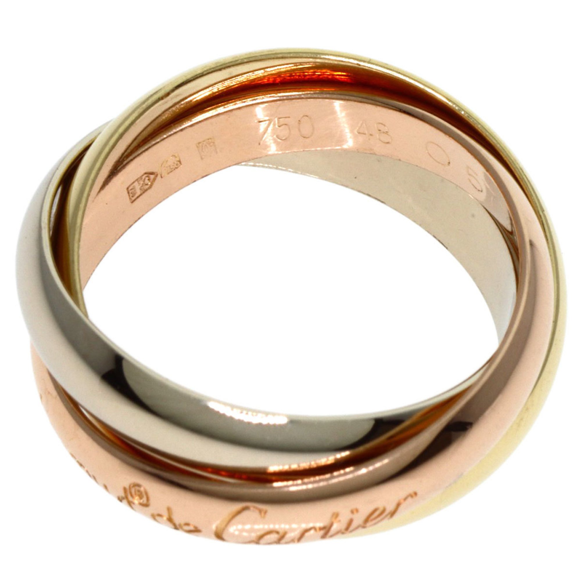 Cartier Trinity #48 Ring, K18 Yellow Gold, K18WG, K18PG, Women's, CARTIER