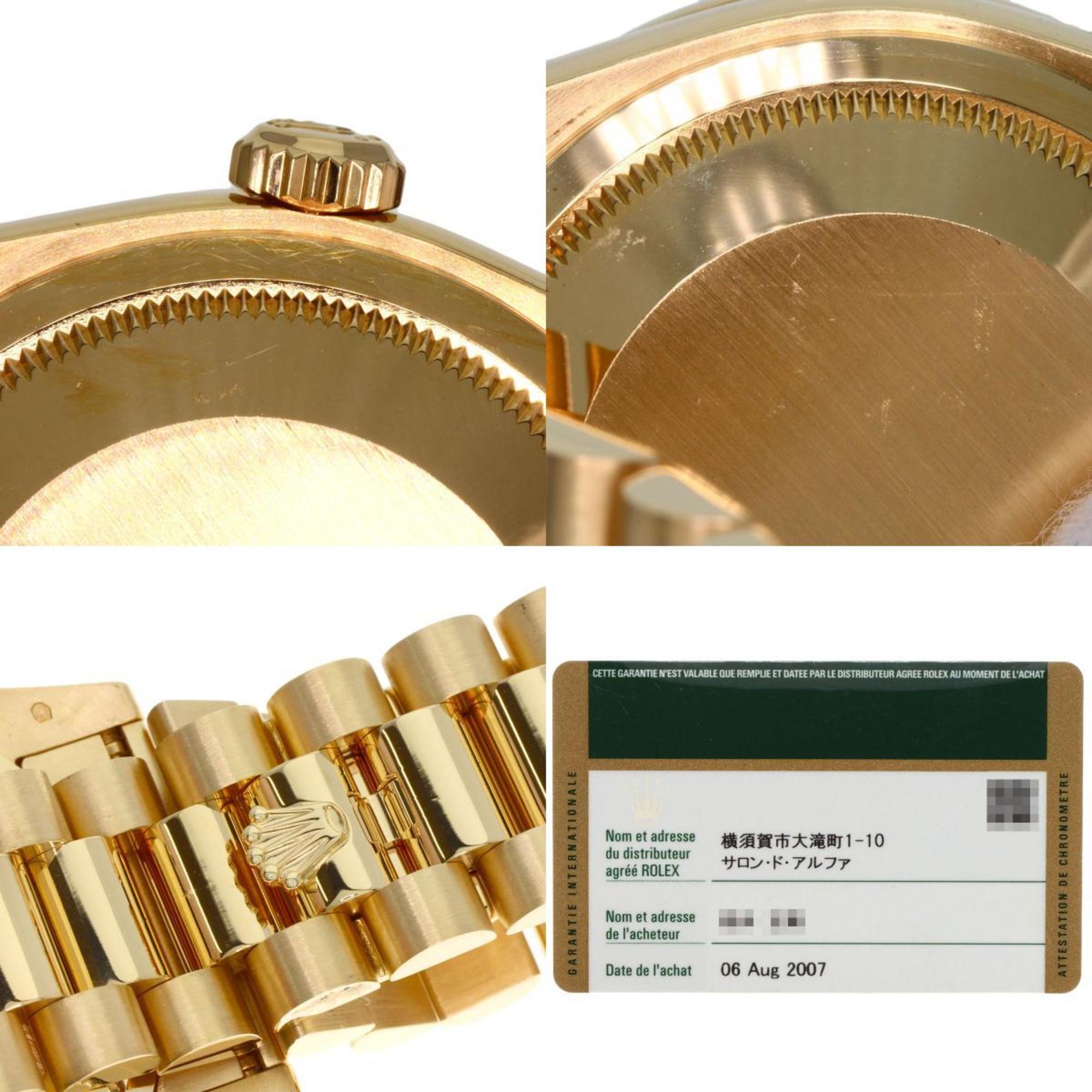 Rolex 118348ZEA Day-Date 50th Anniversary Bezel Diamond Watch K18 Yellow Gold K18YG Men's ROLEX