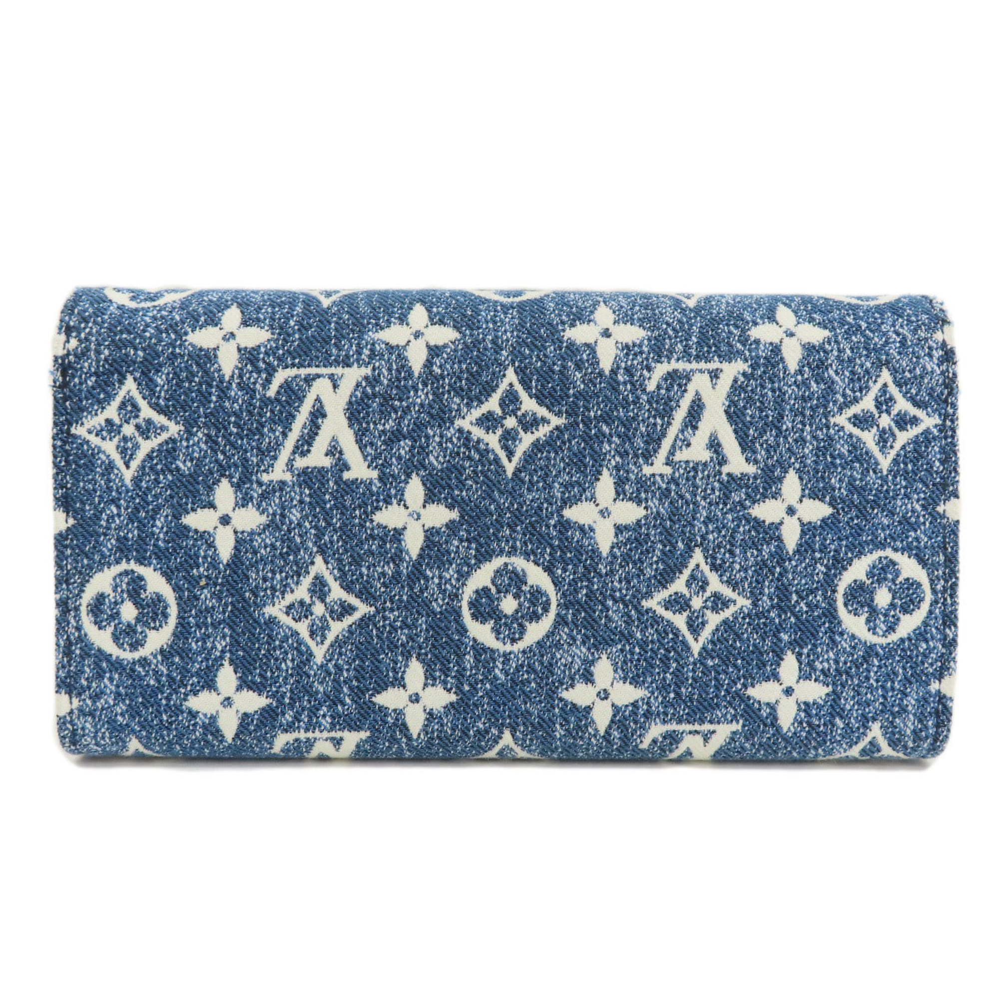 Louis Vuitton M81183 Portefeuille Sarah Aline Blue Long Wallet Denim Women's LOUIS VUITTON