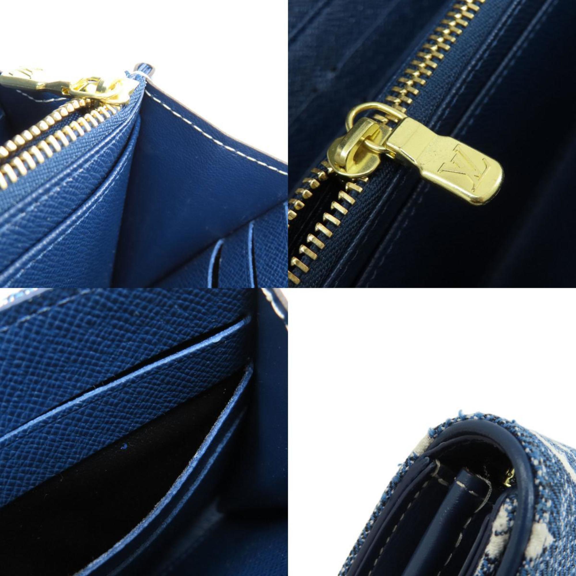 Louis Vuitton M81183 Portefeuille Sarah Aline Blue Long Wallet Denim Women's LOUIS VUITTON