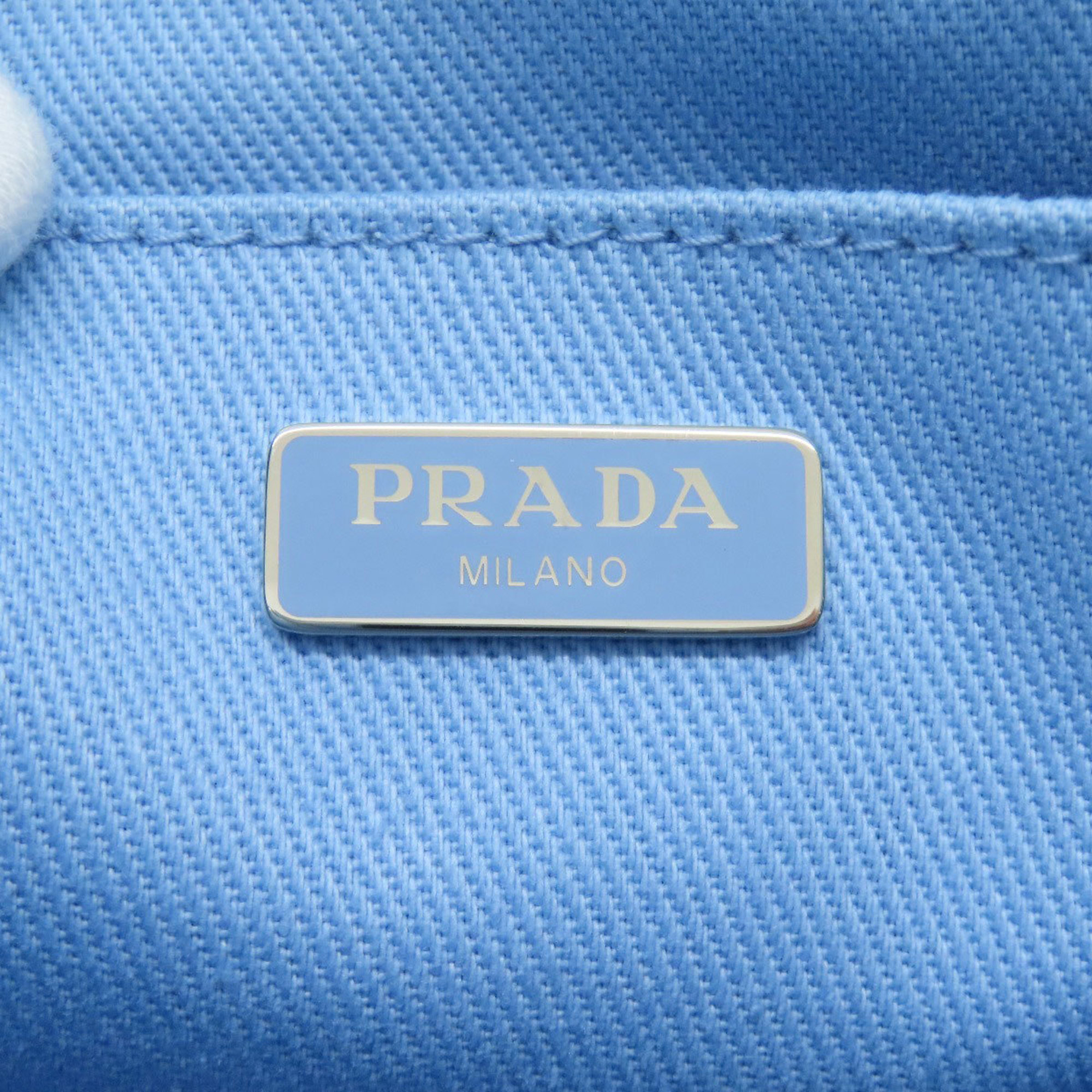 PRADA 1BA343 Drill Tote Bag Canvas Women's