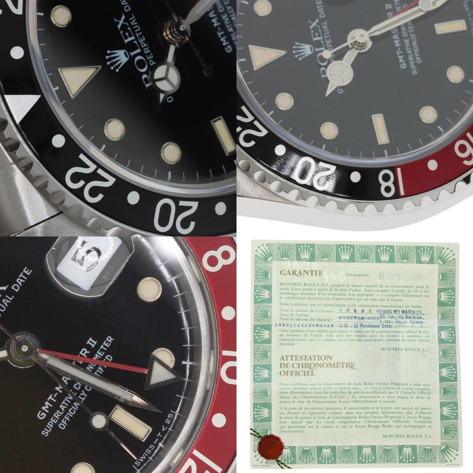 Rolex 16710 GMT Master II Red and Black Bezel Tritium Watch Stainless Steel SS Men's ROLEX