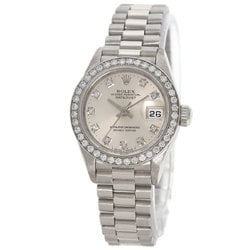 Rolex 69136G Datejust 10P Bezel Diamond Watch Platinum PT Ladies ROLEX