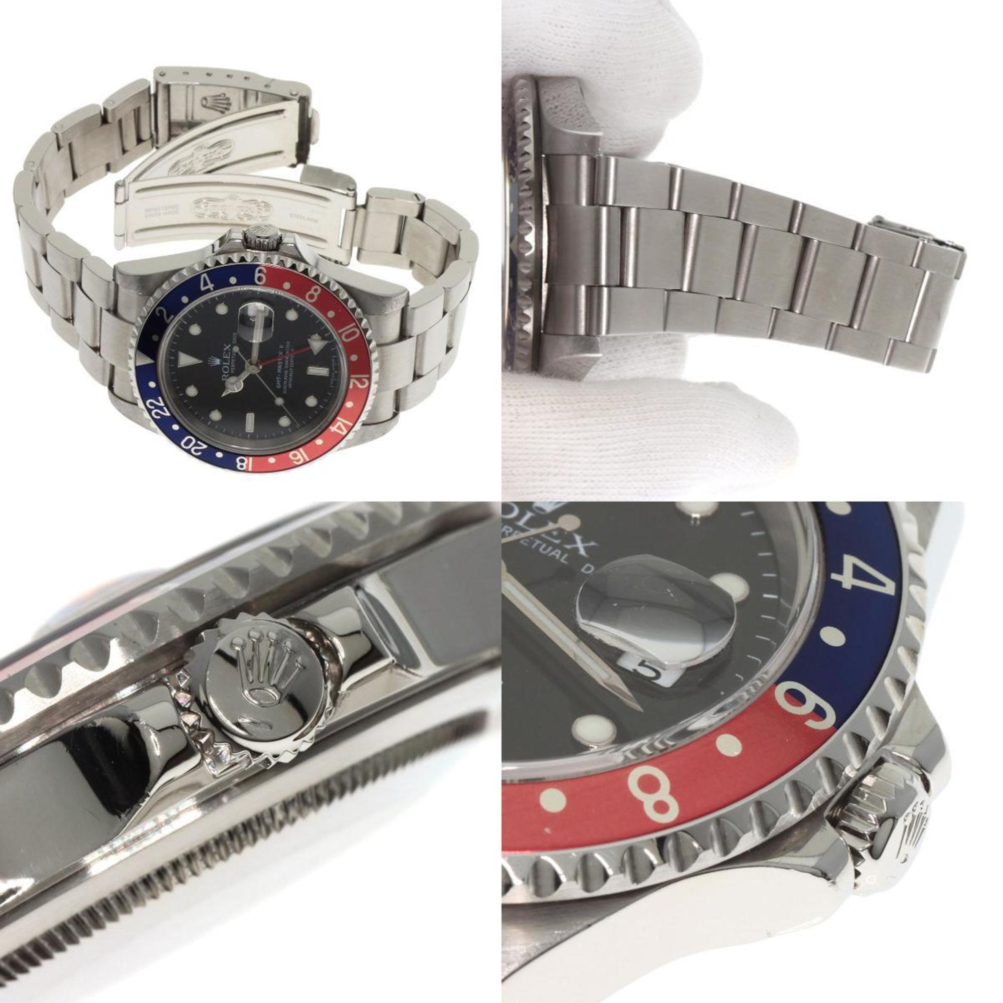 Rolex 16710T GMT Master II Red and Blue Bezel Stick Dial Watch Stainless Steel SS Men's ROLEX