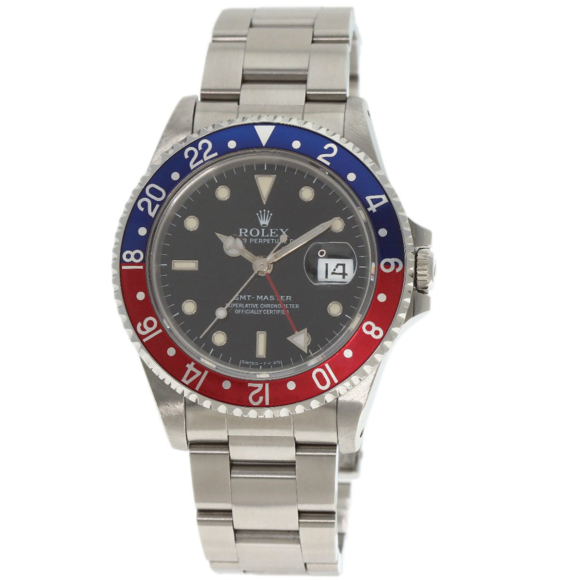 Rolex 16700 GMT Master Red and Blue Bezel All Tritium Watch Stainless Steel SS Men's ROLEX