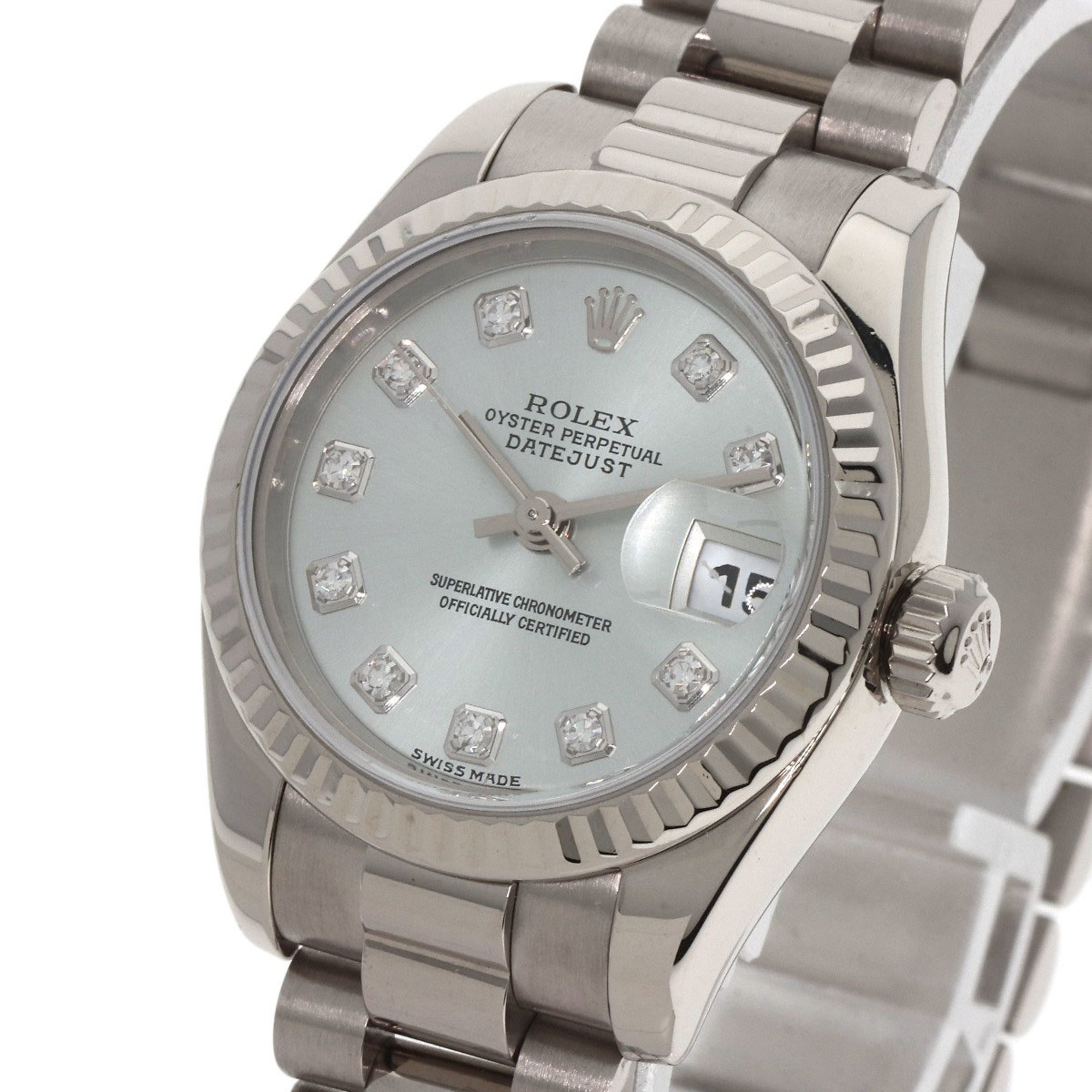 Rolex 179179G Datejust 10P Diamond Watch K18 White Gold K18WG Ladies ROLEX