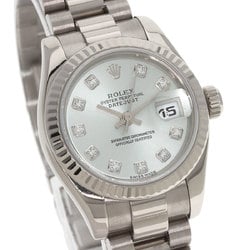 Rolex 179179G Datejust 10P Diamond Watch K18 White Gold K18WG Ladies ROLEX