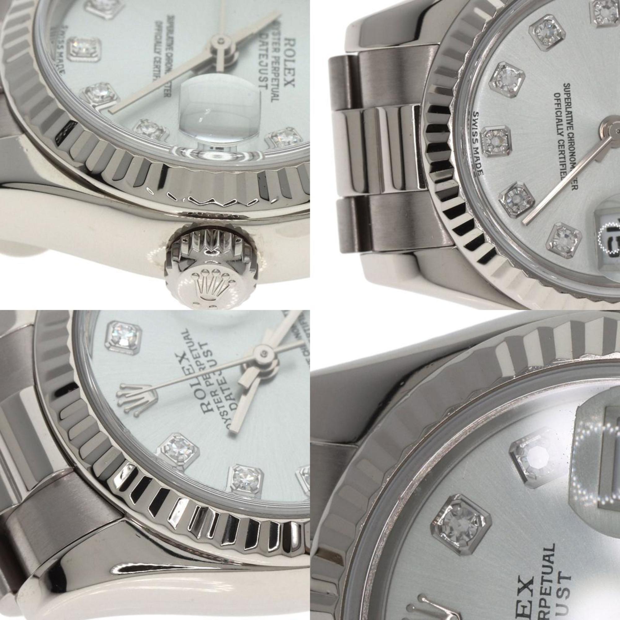 Rolex 179179G Datejust 10P Diamond Watch K18 White Gold K18WG Ladies ROLEX