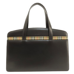 Burberry Nova Check Tote Bag Leather Women's BURBERRY