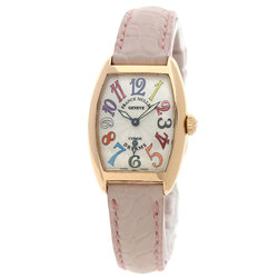 Franck Muller 1750S6 Tonneau Curvex Color Dream Watch, K18 Pink Gold, Leather, Women's, FRANCK MULLER