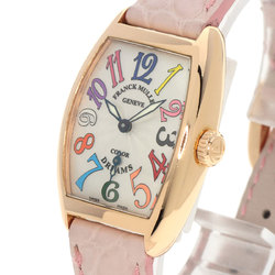 Franck Muller 1750S6 Tonneau Curvex Color Dream Watch, K18 Pink Gold, Leather, Women's, FRANCK MULLER