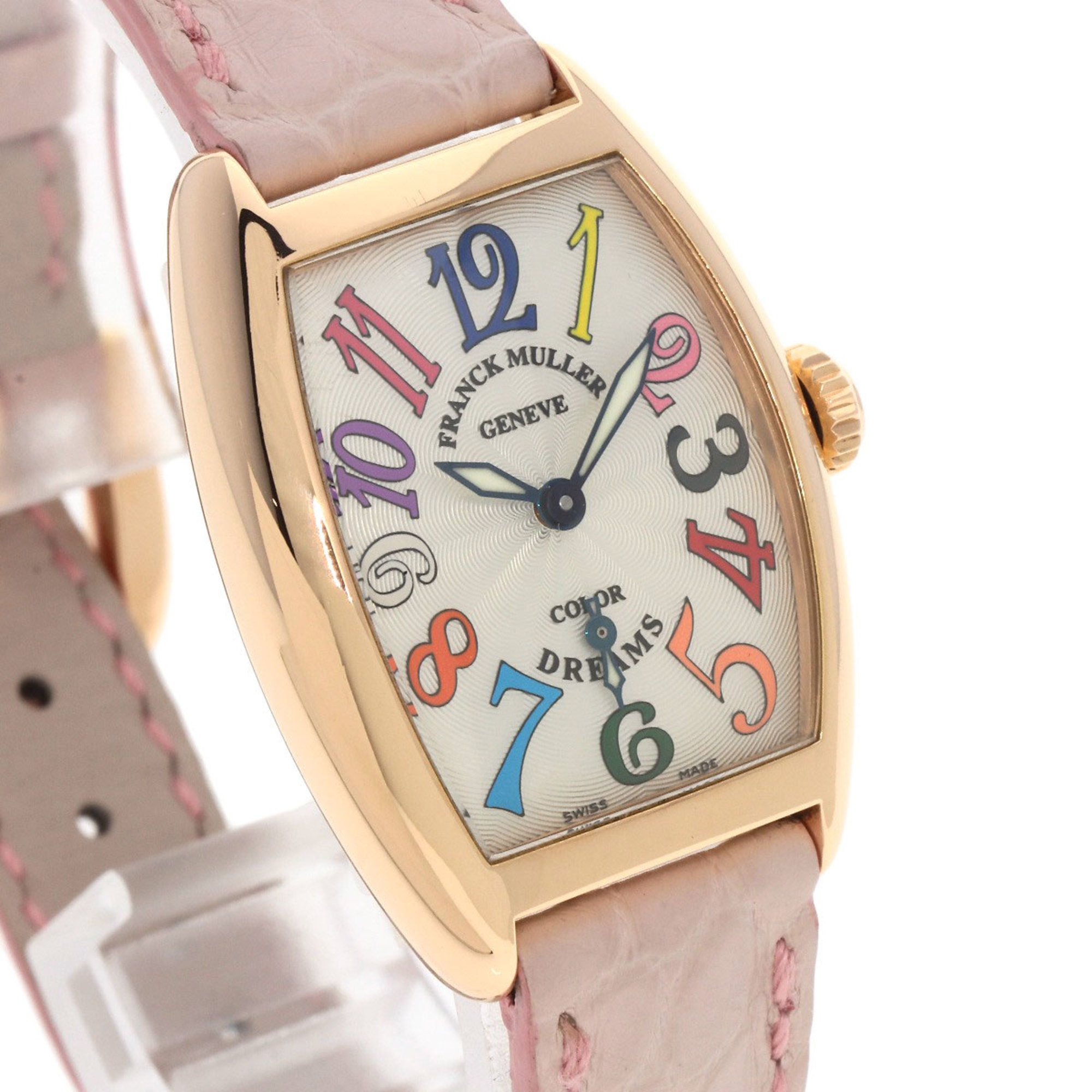 Franck Muller 1750S6 Tonneau Curvex Color Dream Watch, K18 Pink Gold, Leather, Women's, FRANCK MULLER