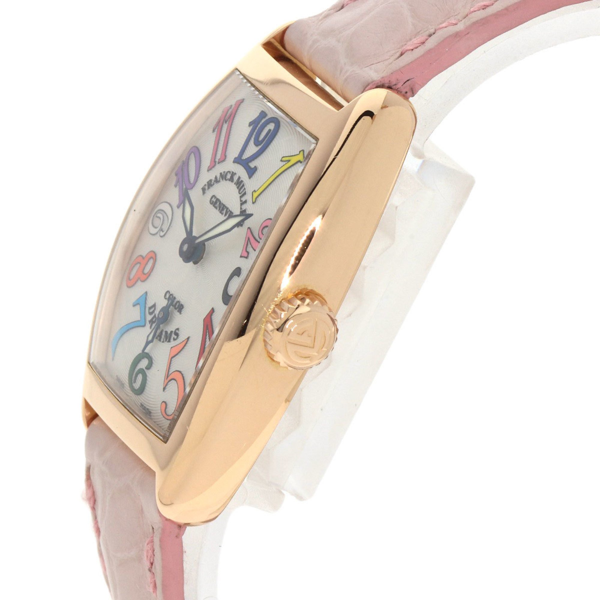 Franck Muller 1750S6 Tonneau Curvex Color Dream Watch, K18 Pink Gold, Leather, Women's, FRANCK MULLER