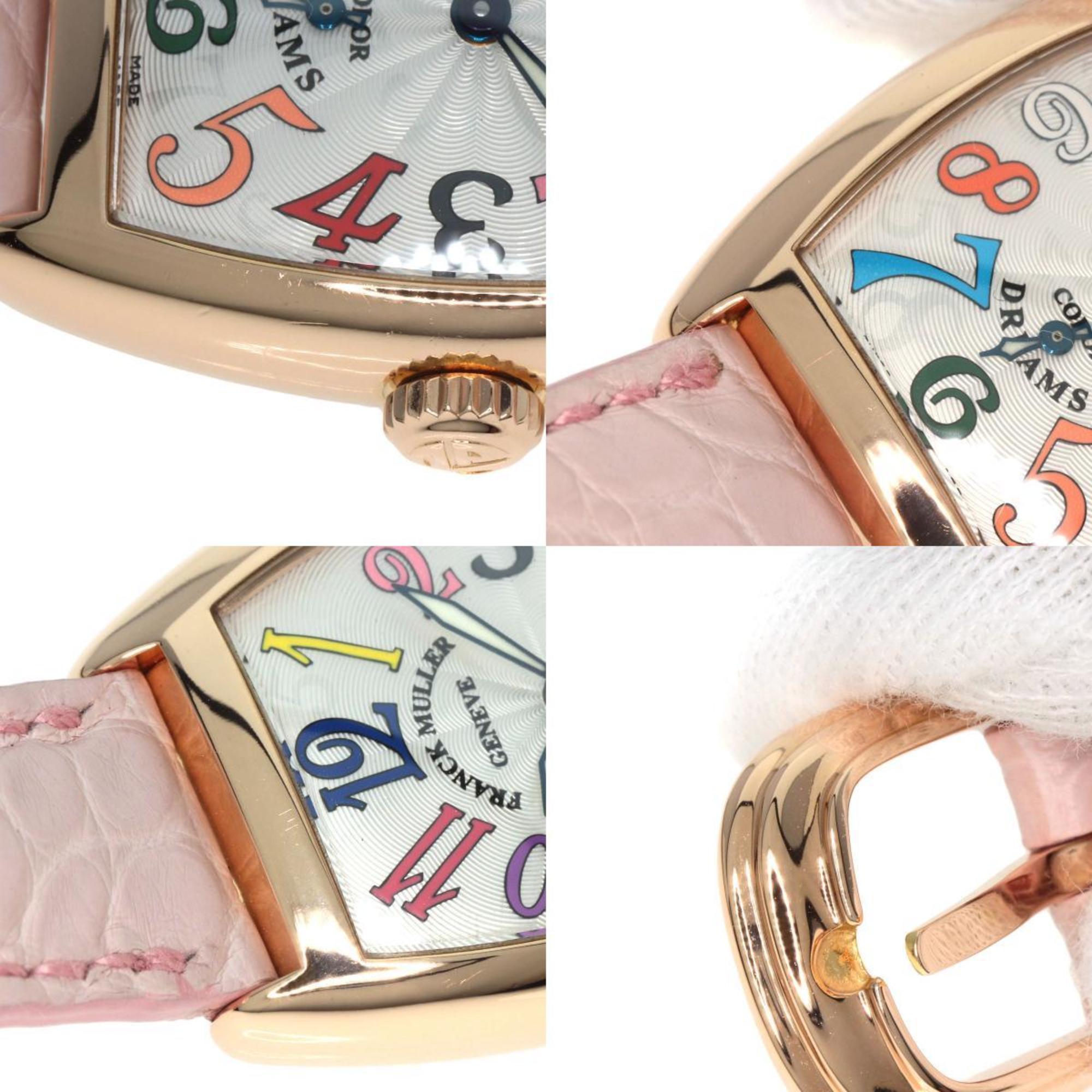 Franck Muller 1750S6 Tonneau Curvex Color Dream Watch, K18 Pink Gold, Leather, Women's, FRANCK MULLER