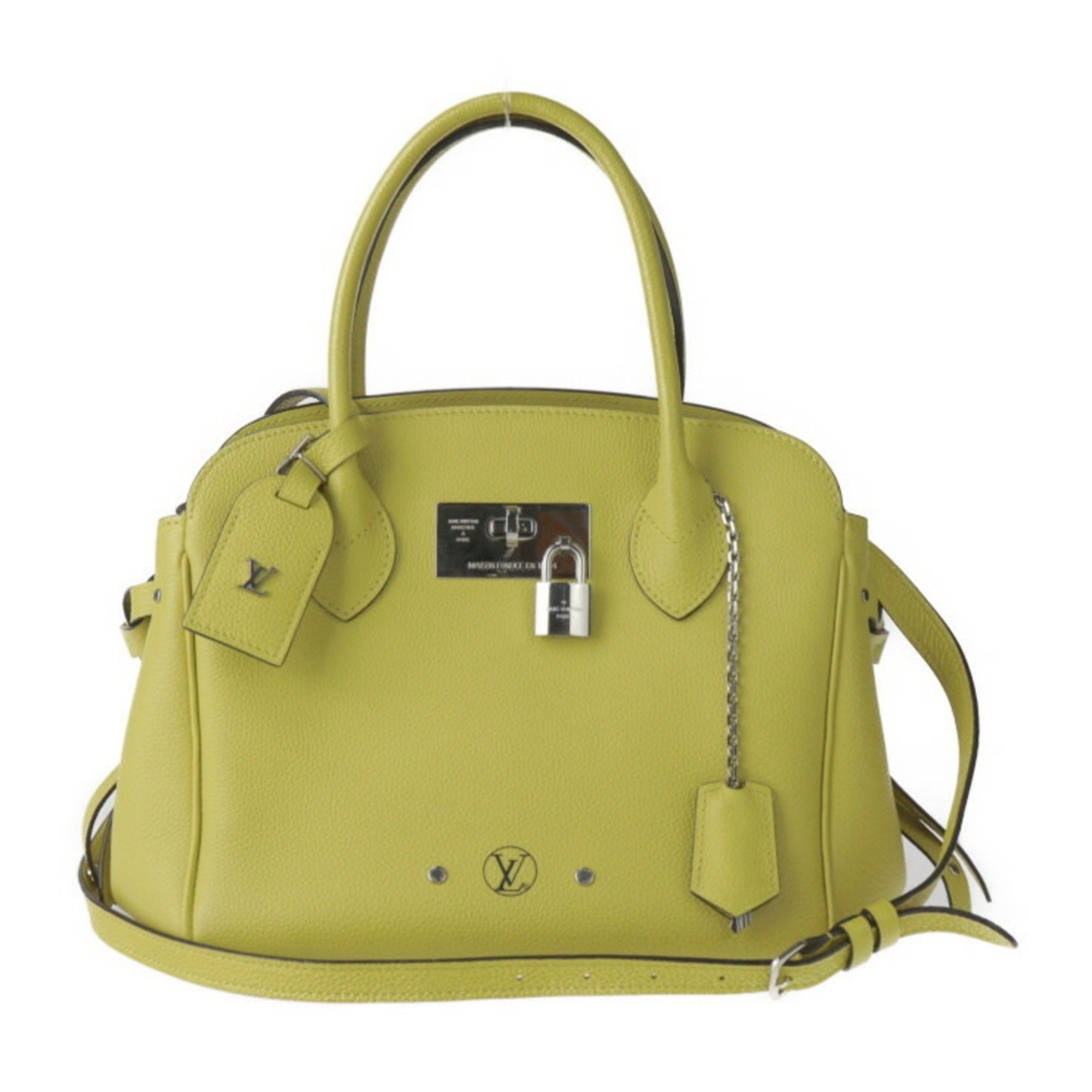 LOUIS VUITTON Louis Vuitton Mila PM Handbag M51446 Leather Vert Acid Yellow Shoulder Bag