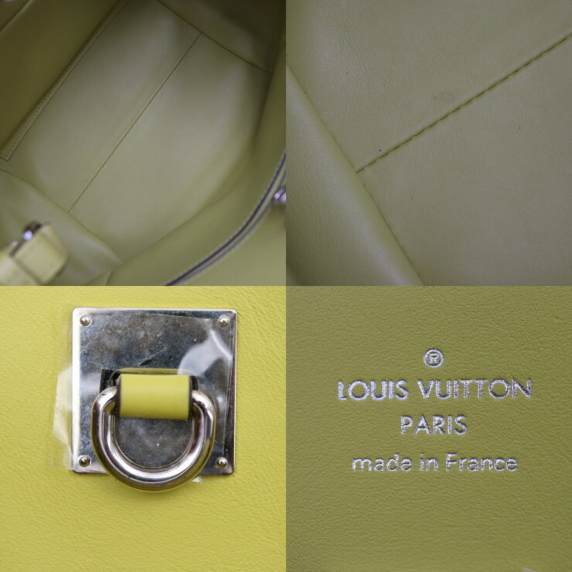 LOUIS VUITTON Louis Vuitton Mila PM Handbag M51446 Leather Vert Acid Yellow Shoulder Bag