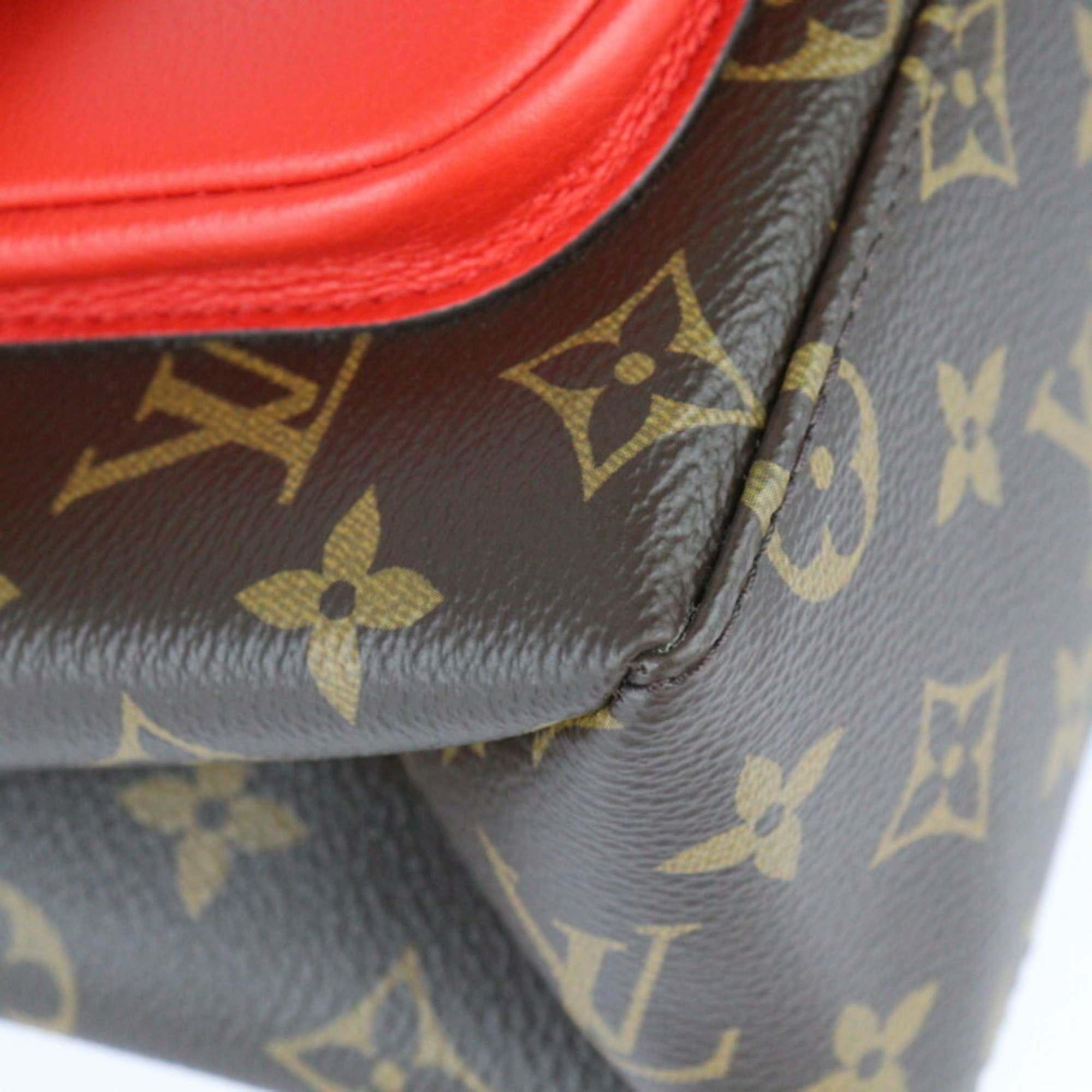 LOUIS VUITTON Louis Vuitton Marignan Handbag M44286 Monogram Canvas Leather Brown Coquelicot Shoulder Bag