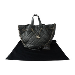 CHANEL Chanel Bag Handbag Lambskin Grey Matelasse Coco Mark Shoulder Tote Quilted