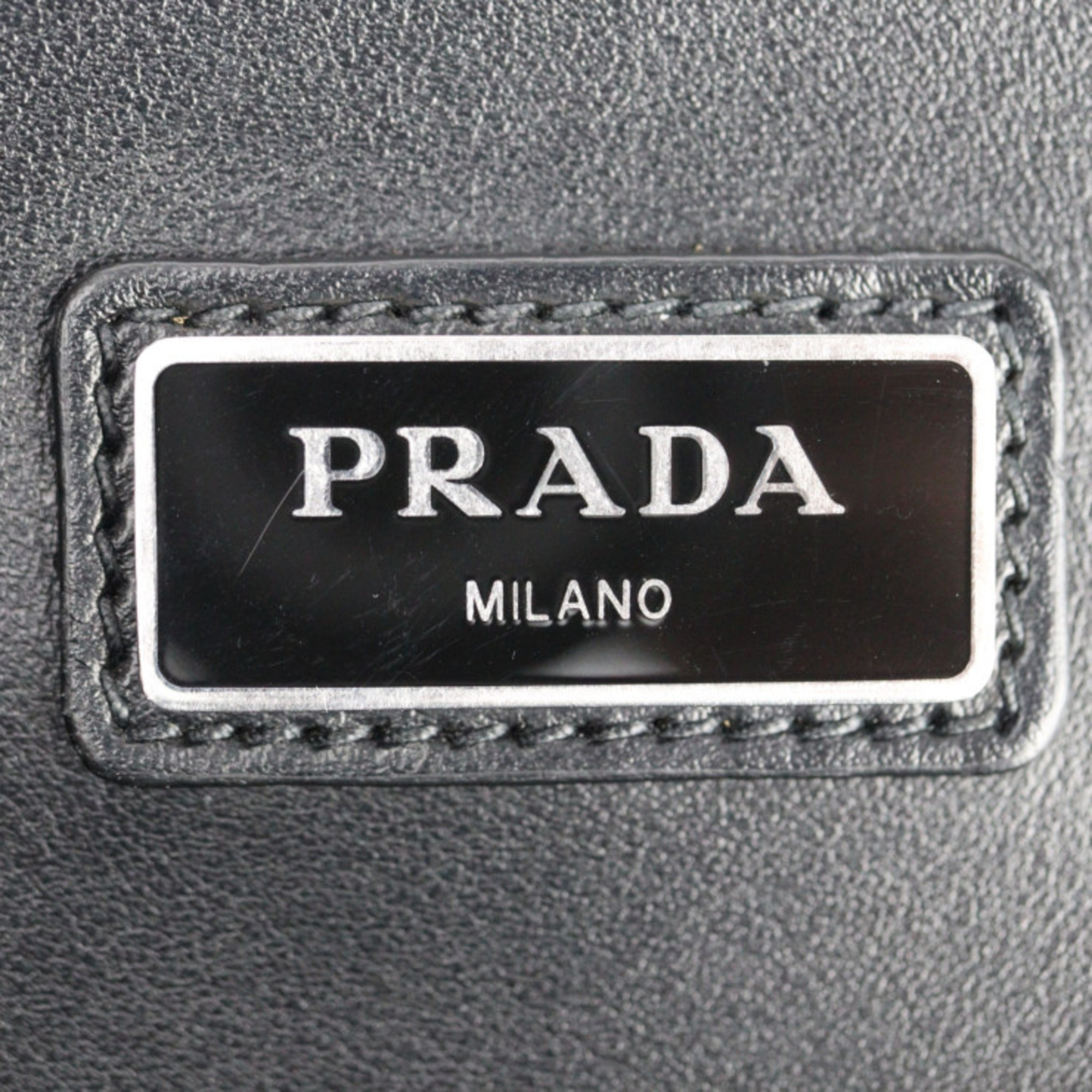 PRADA SAFFIANO TRAVEL Document Case, Second Bag, 2VN003, Leather, Black, Blue, L-Shaped, Clutch Pouch