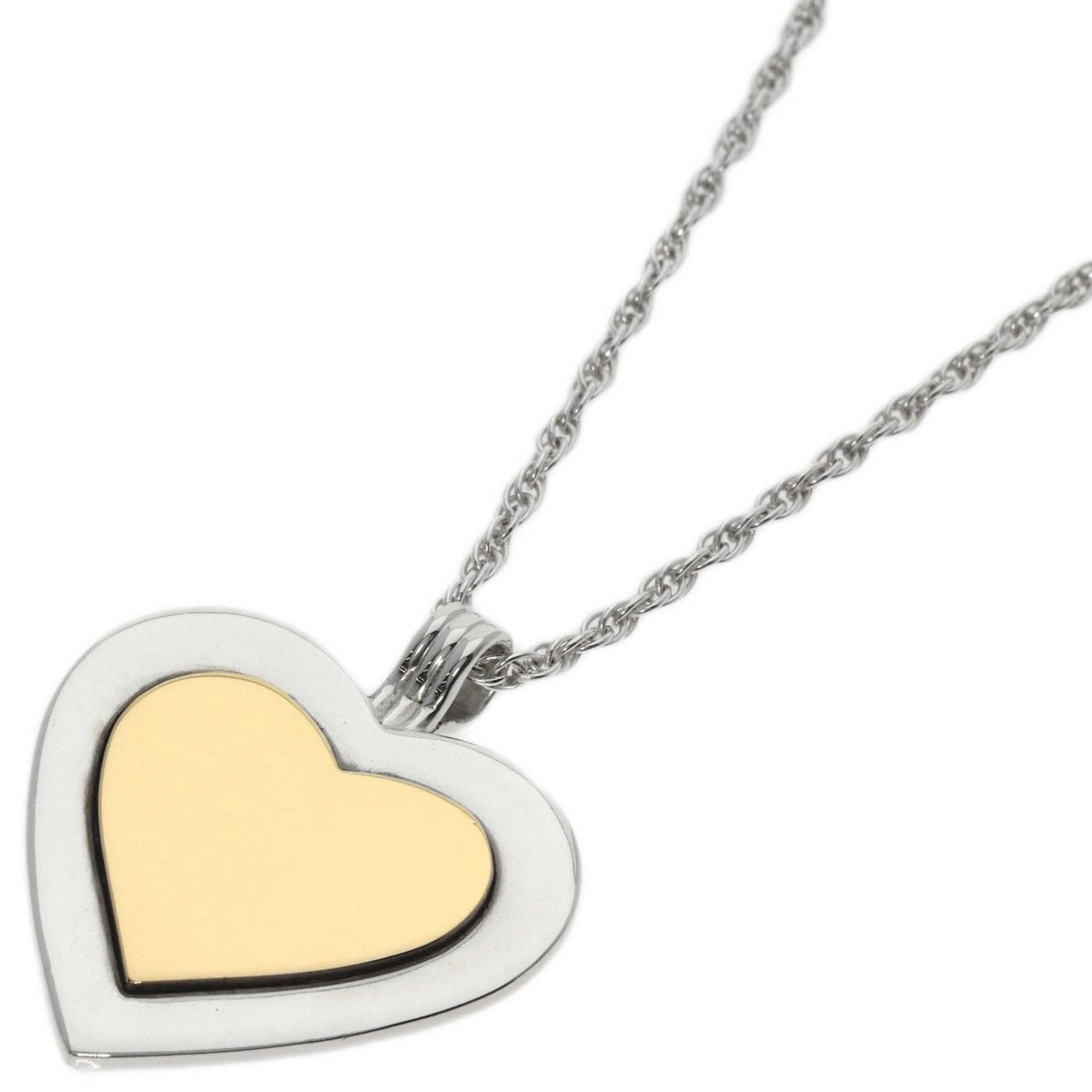 Tiffany Heart Combination Necklace Silver K18YG Women's TIFFANY&Co.