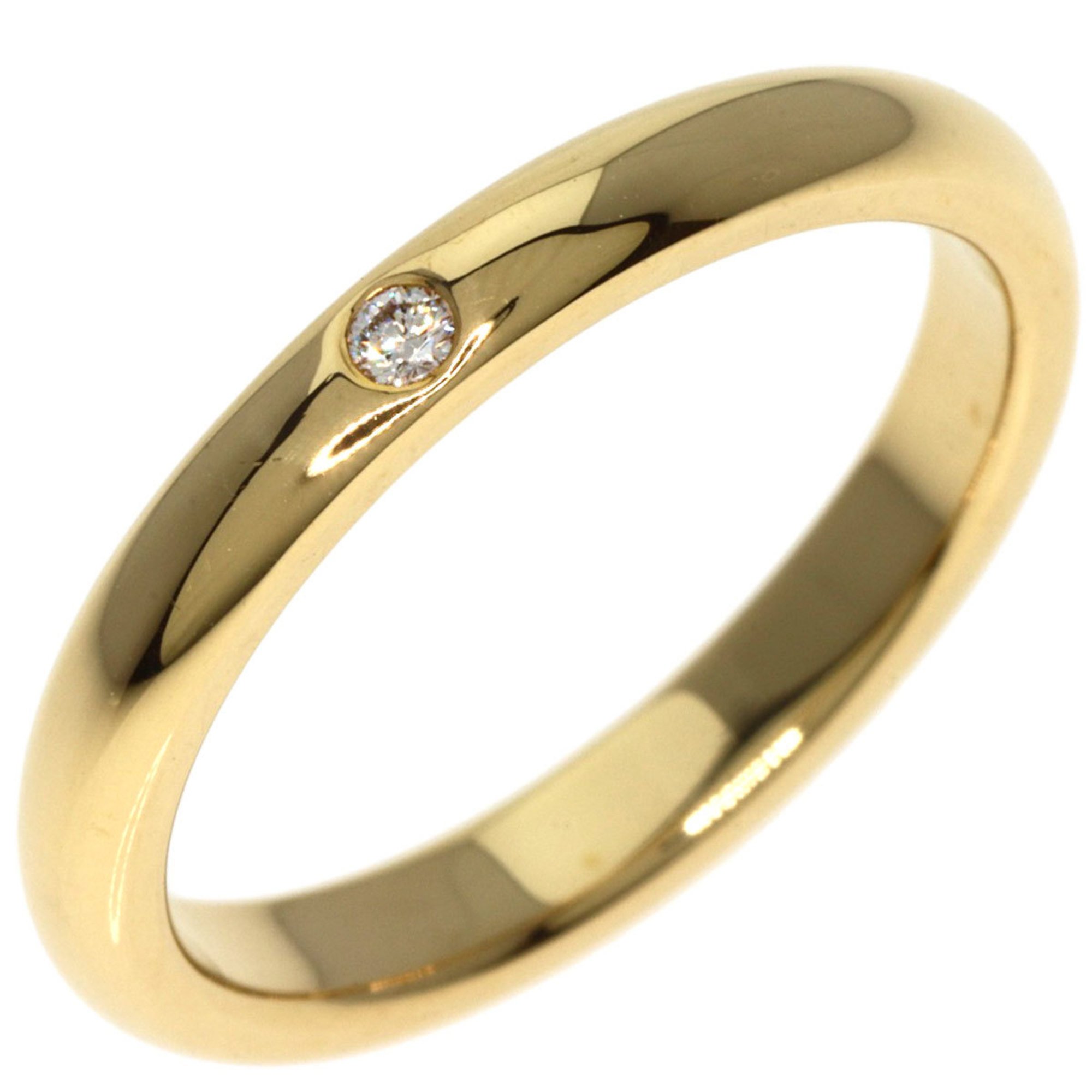 Tiffany Stacking Band 1P Diamond Ring, 18K Yellow Gold, Women's, TIFFANY&Co.