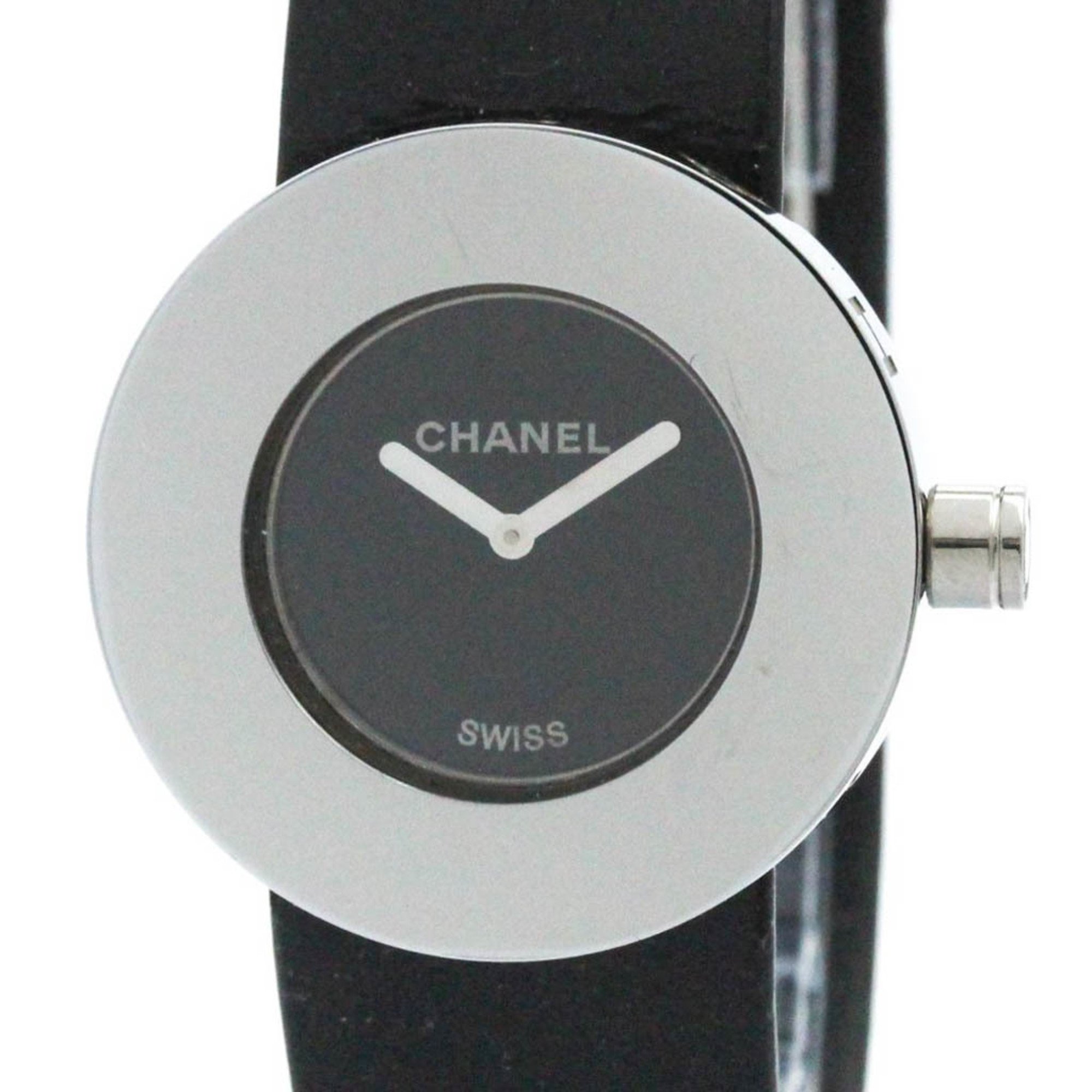 Polished CHANEL La Ronde Steel Leather Quartz Ladies Watch H0579 BF573625