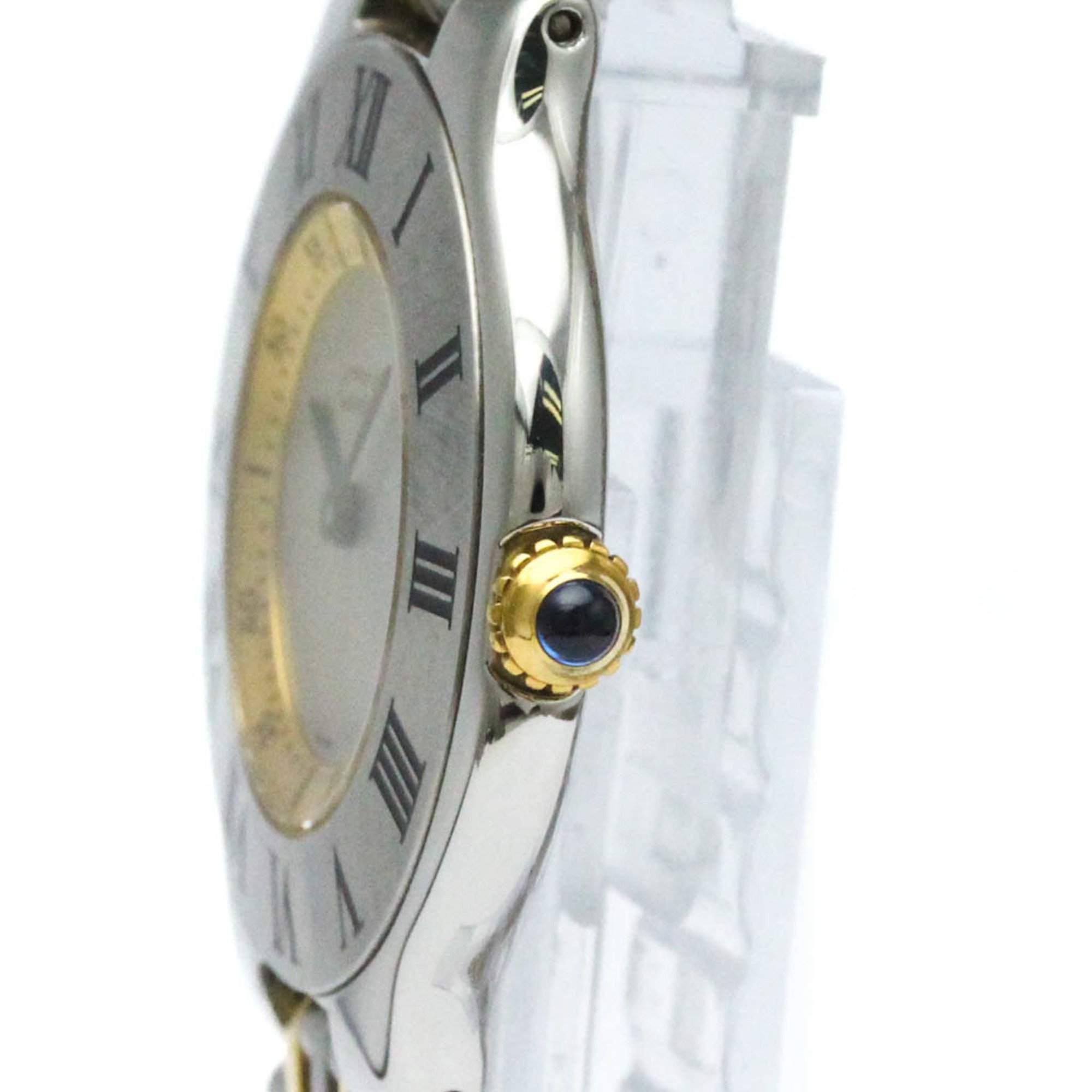 Polished CARTIER Must 21 Gold Plated Steel Quartz Unisex Watch BF574129