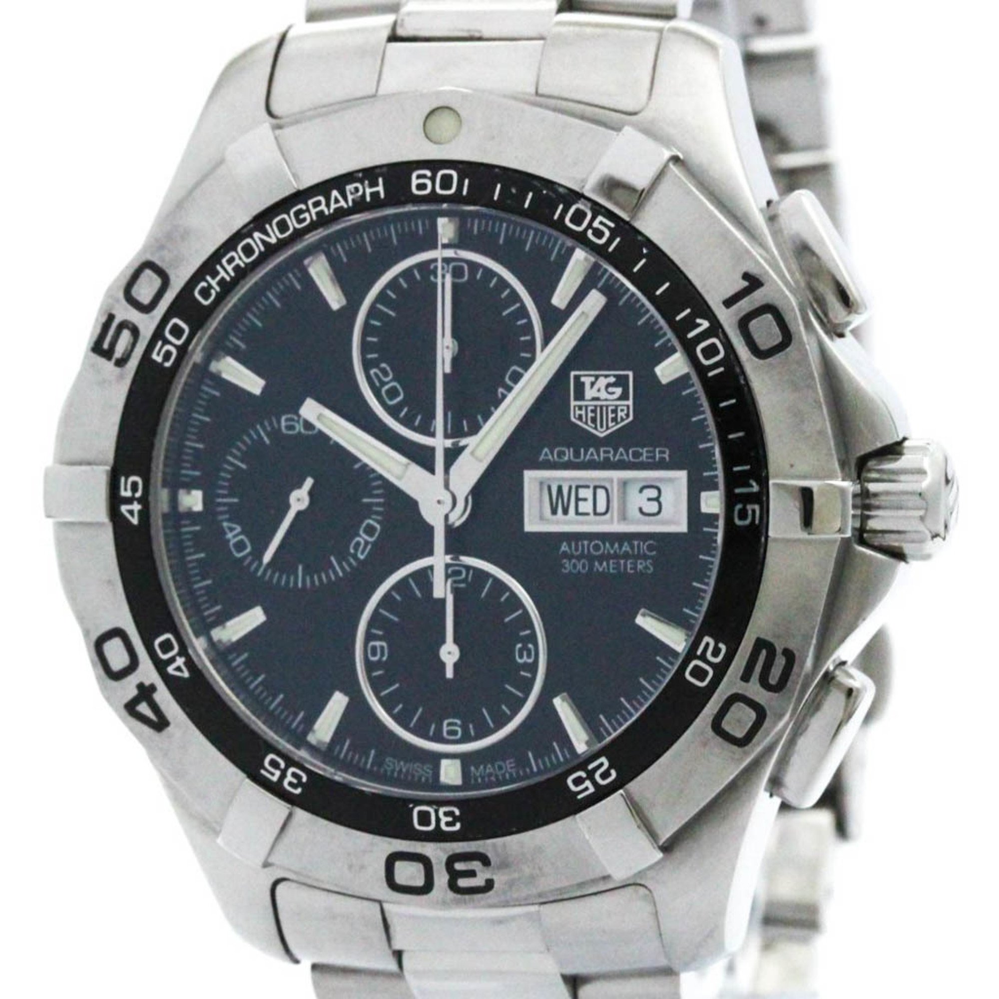 Polished TAG HEUER Aquaracer Chronograph Steel Automatic Watch CAF2010 BF574137