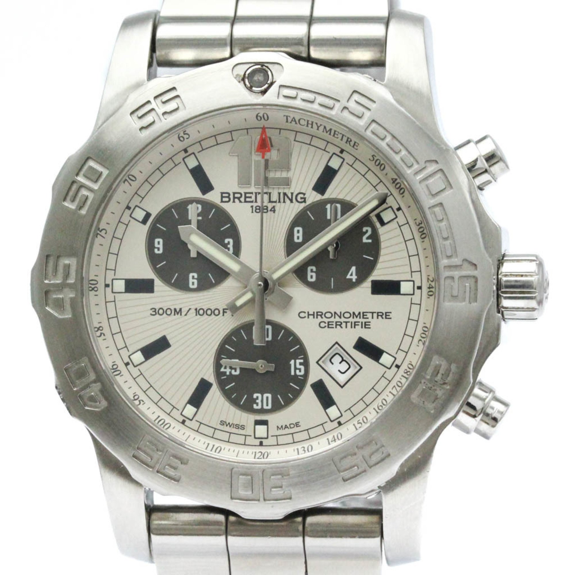 Polished BREITLING Colt Chronograph ll Steel Quartz Mens Watch A73387 BF567362