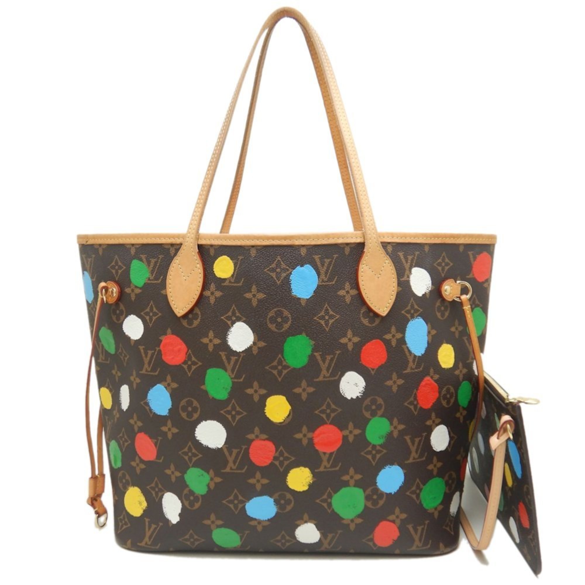 LOUIS VUITTON Louis Vuitton Monogram Neverfull MM M46381 Tote Bag LV x YK Painted Dot 2023 Brown Multi 251891