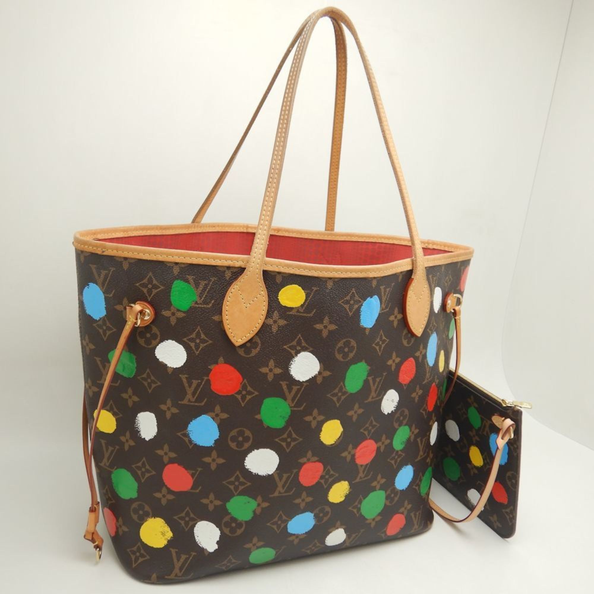 LOUIS VUITTON Louis Vuitton Monogram Neverfull MM M46381 Tote Bag LV x YK Painted Dot 2023 Brown Multi 251891