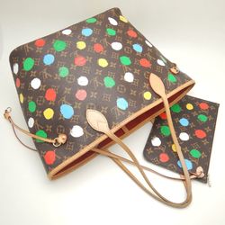 LOUIS VUITTON Louis Vuitton Monogram Neverfull MM M46381 Tote Bag LV x YK Painted Dot 2023 Brown Multi 251891