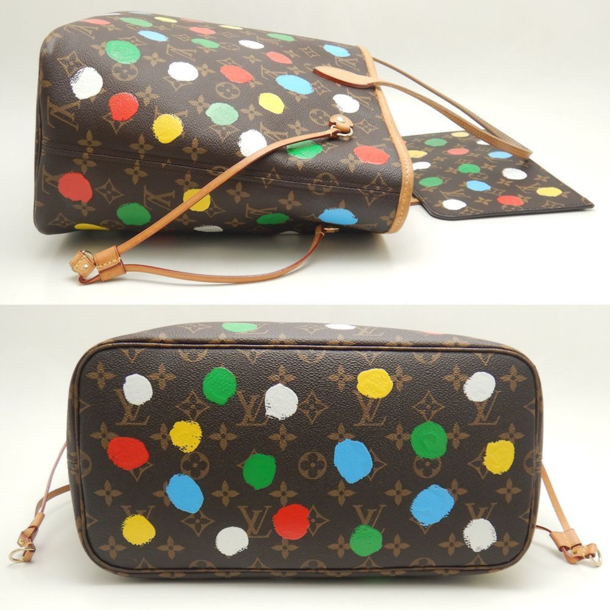 LOUIS VUITTON Louis Vuitton Monogram Neverfull MM M46381 Tote Bag LV x YK Painted Dot 2023 Brown Multi 251891