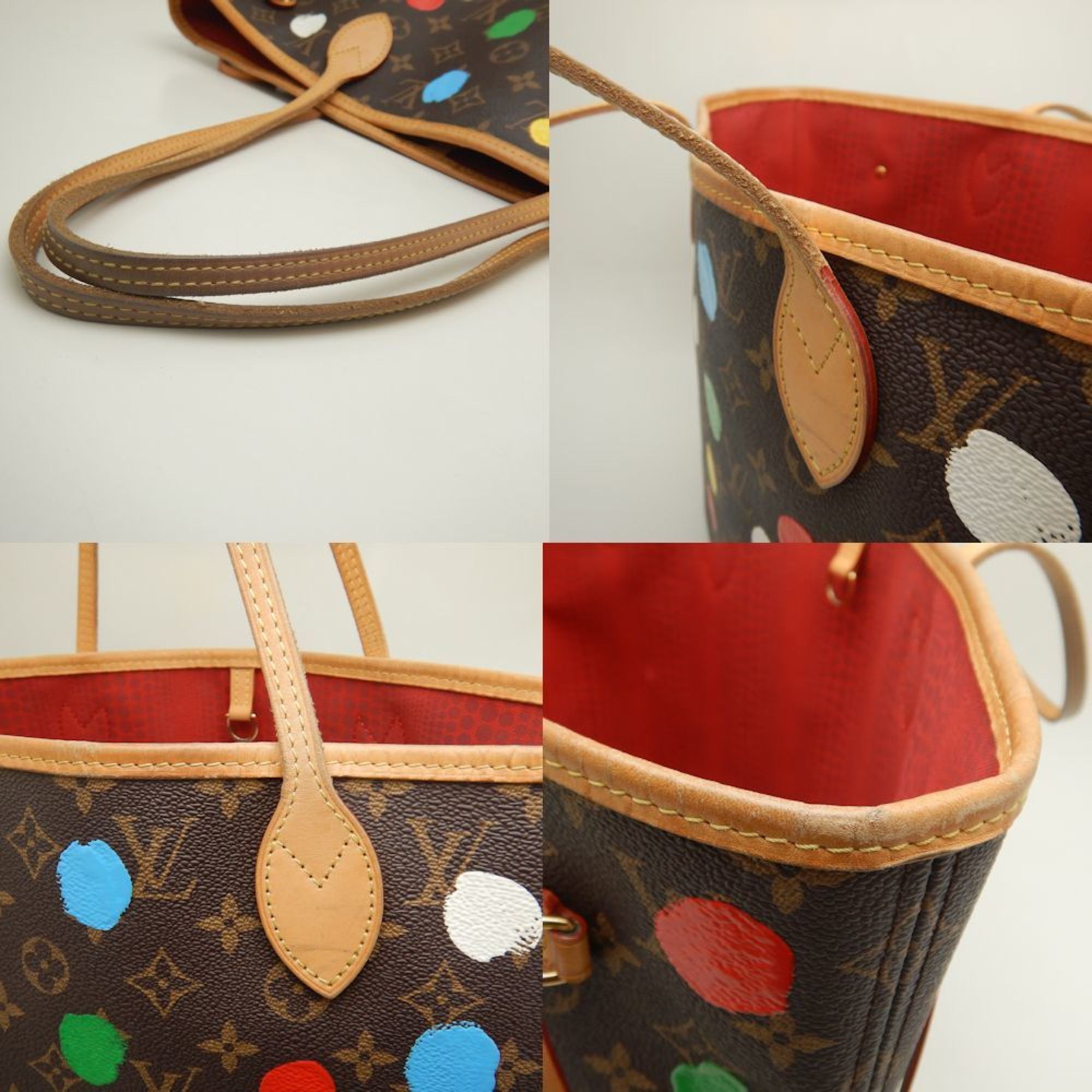 LOUIS VUITTON Louis Vuitton Monogram Neverfull MM M46381 Tote Bag LV x YK Painted Dot 2023 Brown Multi 251891