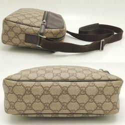 GUCCI 114291 Shoulder Bag GG Supreme Canvas x Leather Beige Brown 251897