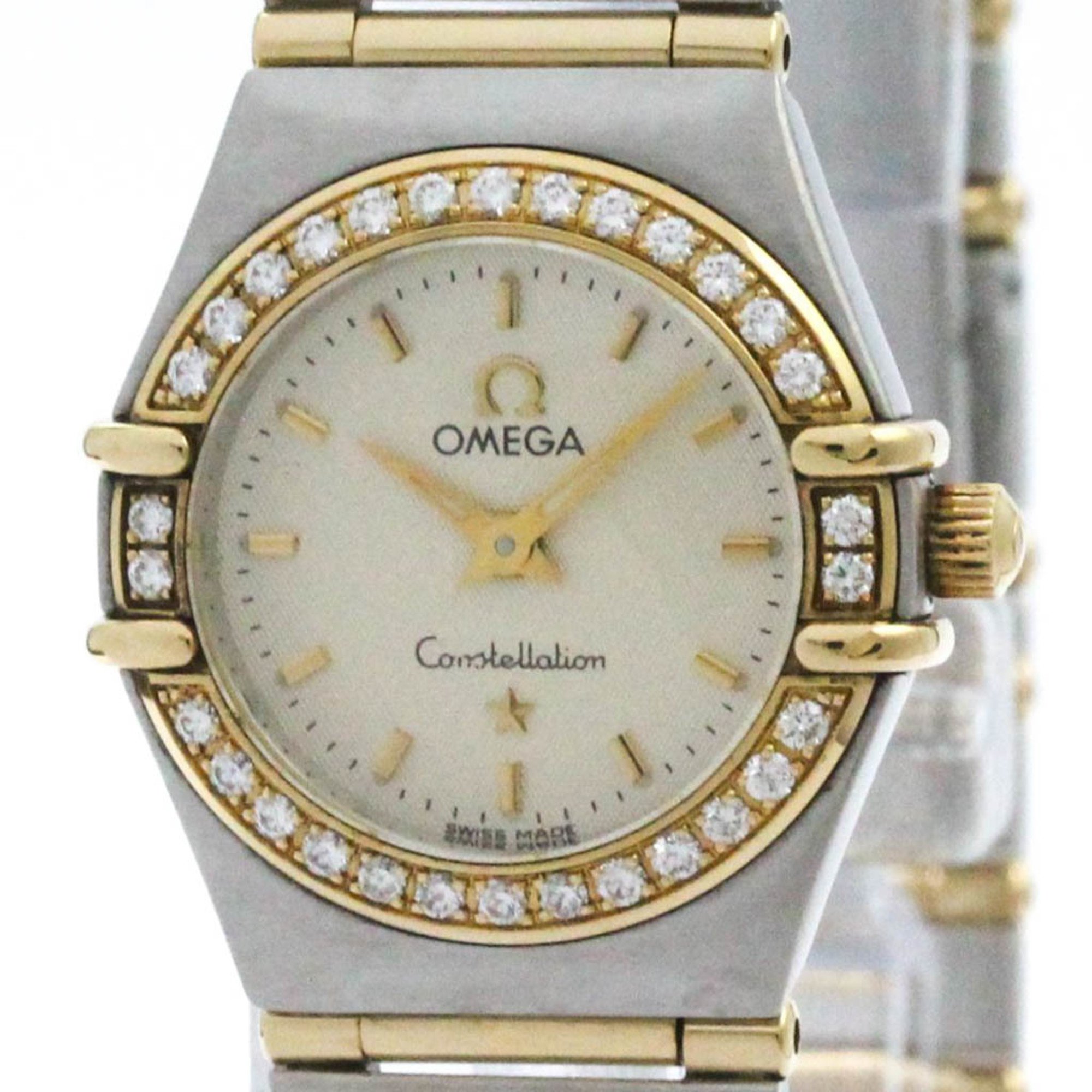 Polished OMEGA Constellation Diamond 18K Gold Steel Watch 1267.30 BF574103 eLADY Globazone