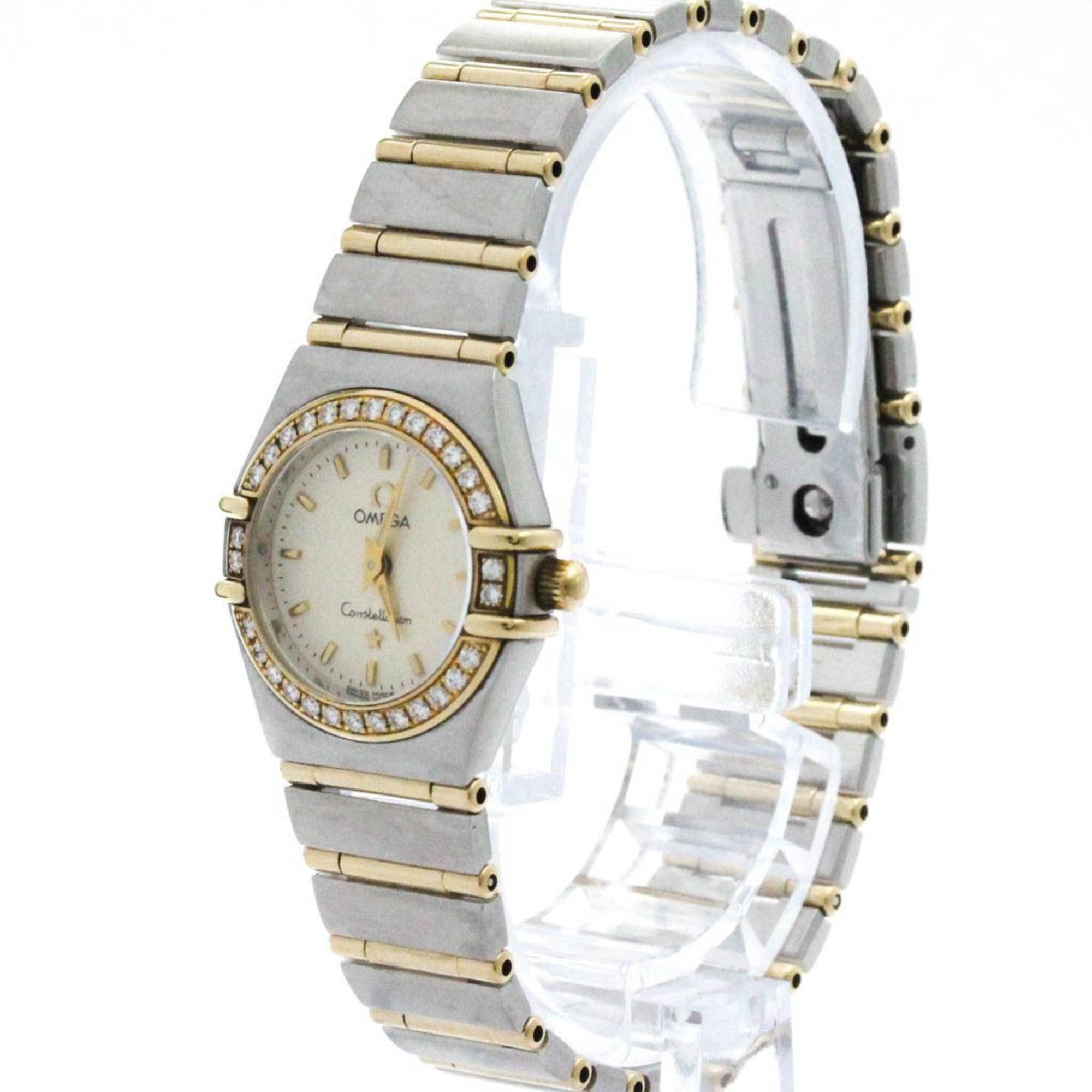 Polished OMEGA Constellation Diamond 18K Gold Steel Watch 1267.30 BF574103