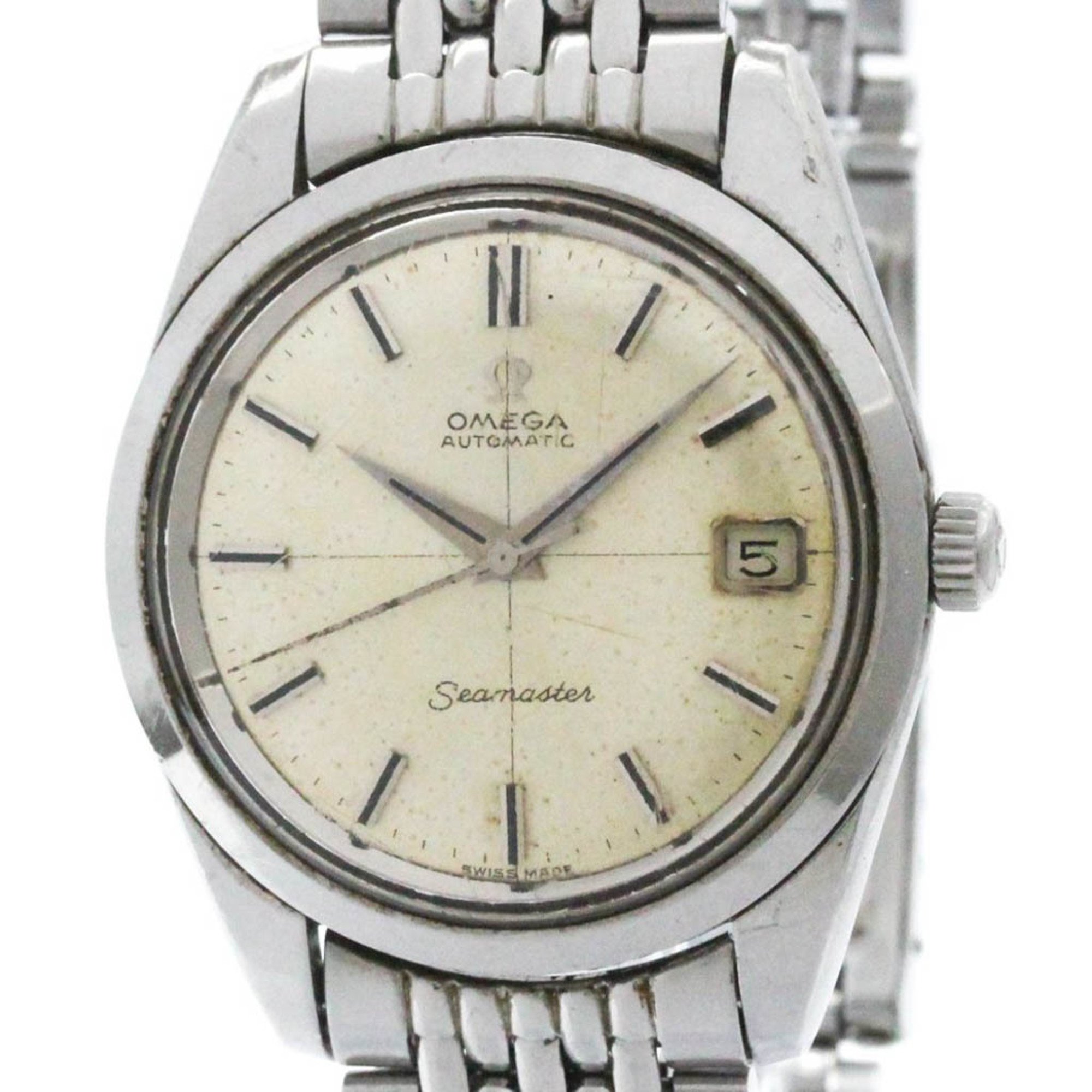 Vintage OMEGA Seamaster Cal 562 Rice bracelet Steel Mens Watch 166.010 BF573181