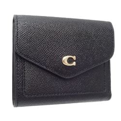 COACH Tri-fold Wallet C2328 Win Small Leather Black 180591