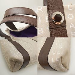 BVLGARI Bulgari Tote Bag Mania Canvas x Leather Beige 251887