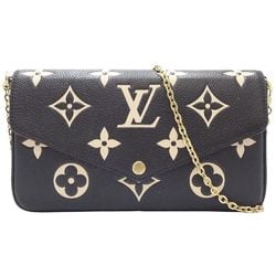 LOUIS VUITTON Louis Vuitton Wallet Chain M80482 Pochette Felicie Monogram Bicolor Empreinte Black Beige 180590