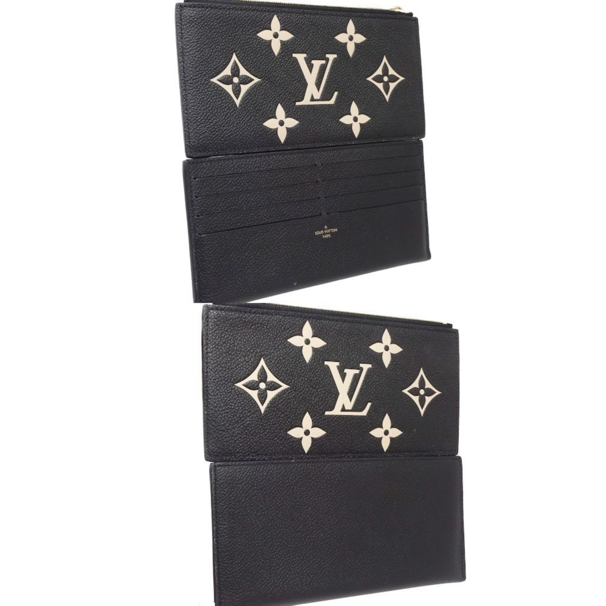 LOUIS VUITTON Louis Vuitton Wallet Chain M80482 Pochette Felicie Monogram Bicolor Empreinte Black Beige 180590