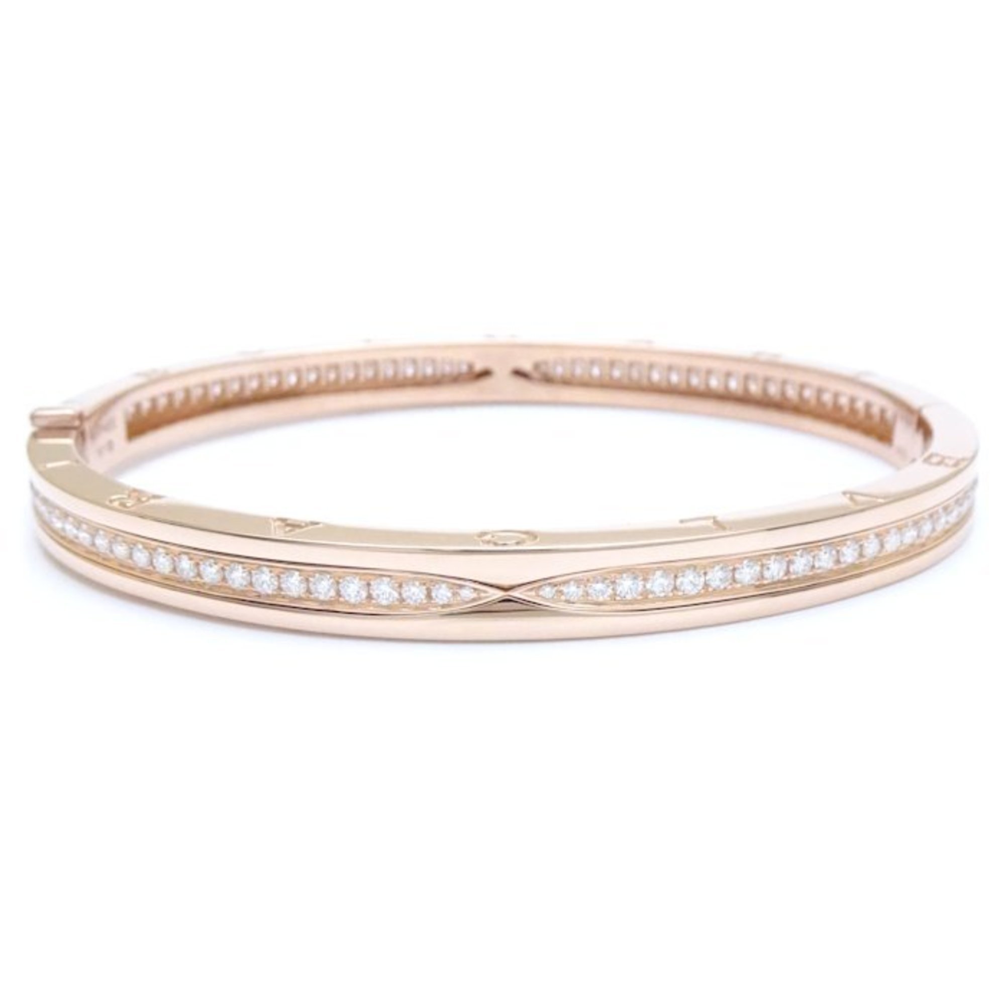 BVLGARI B.zero1 Bracelet Bangle Full Diamond M Size K18PG Pink Gold 292096