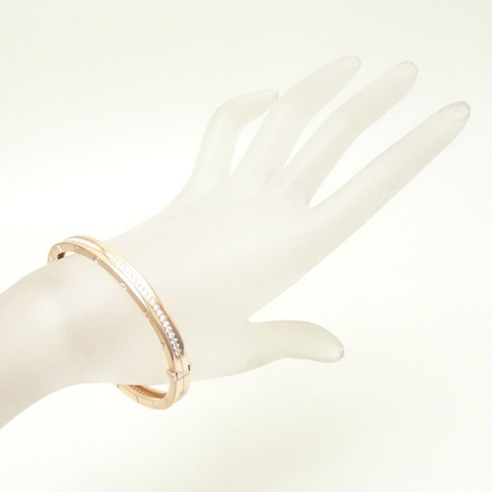 BVLGARI B.zero1 Bracelet Bangle Full Diamond M Size K18PG Pink Gold 292096