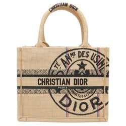 Christian Dior Book Tote Small M1265ZRUW_M918 Bag Jute Canvas Beige Black 251895