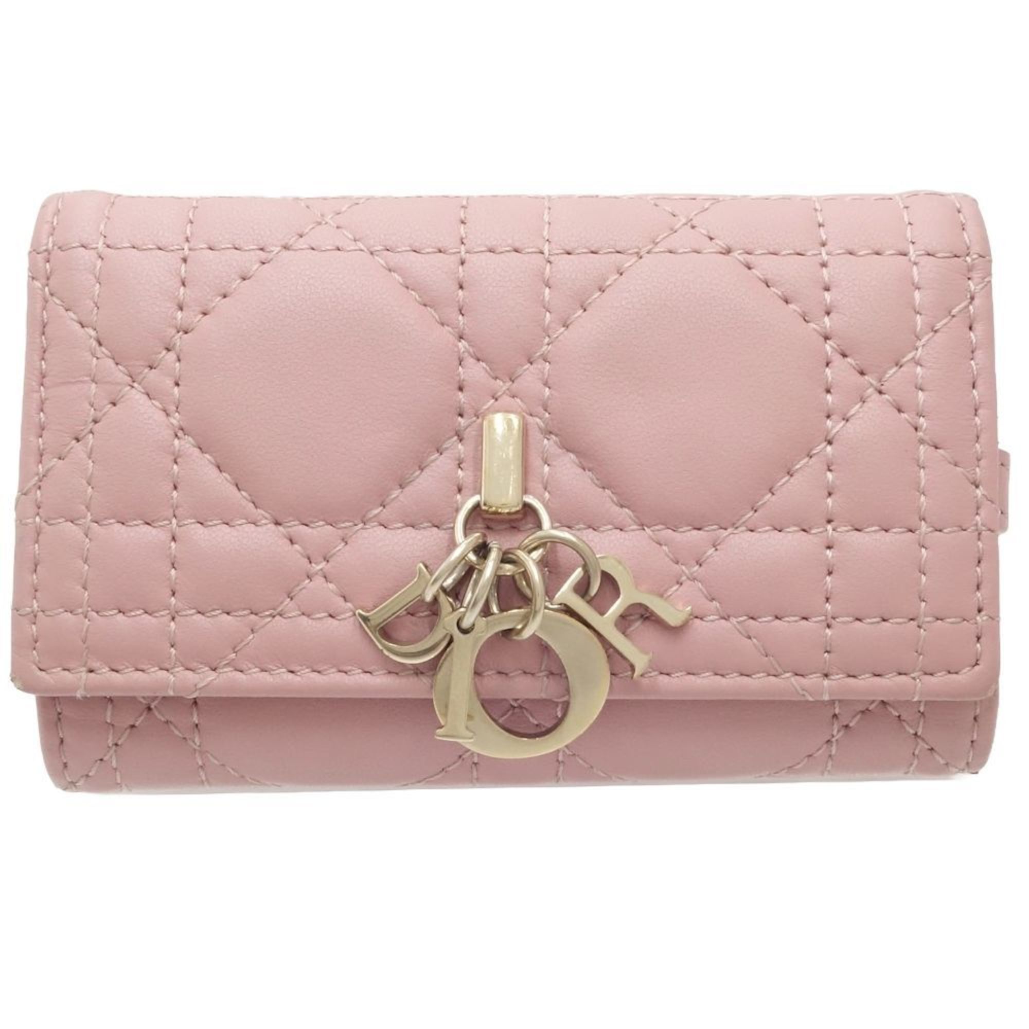 Christian Dior Key Case 44-MD-0253 Cannage Miss Lambskin Pink 180581