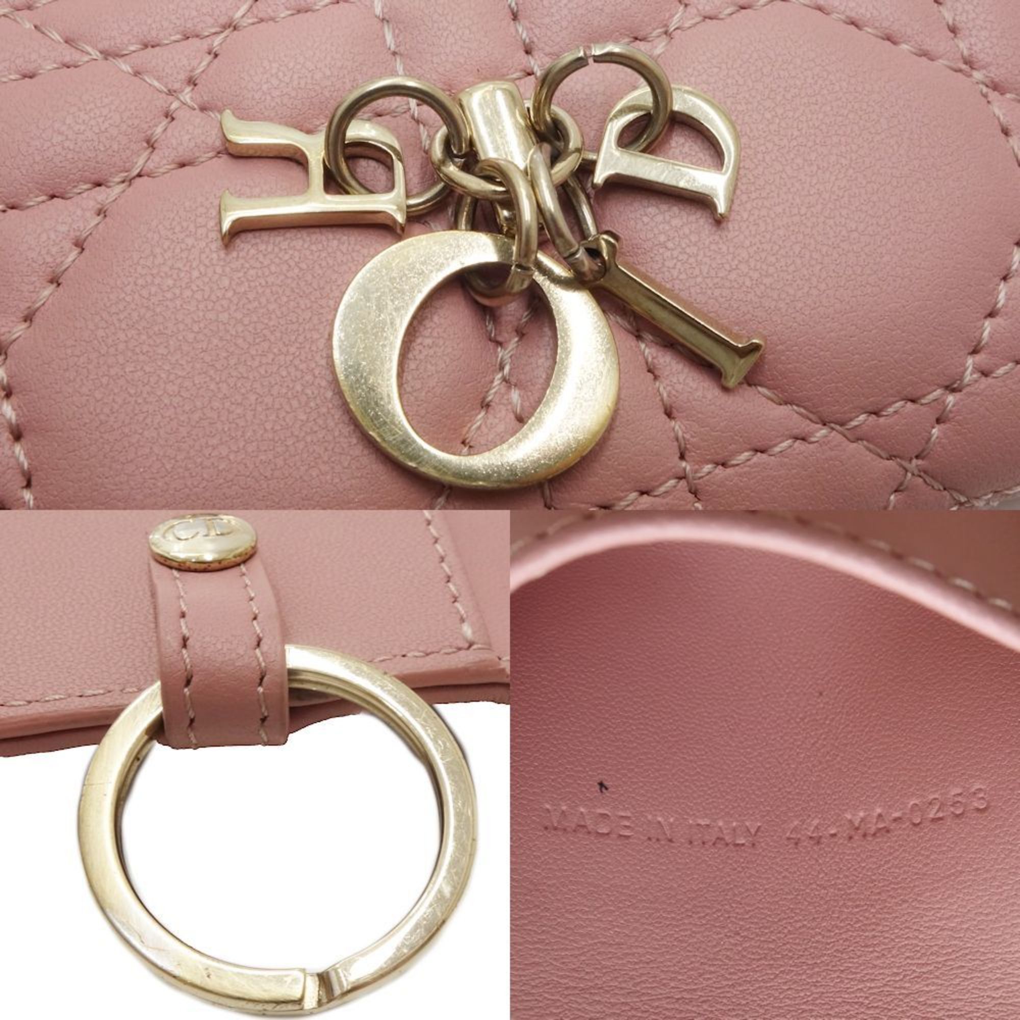 Christian Dior Key Case 44-MD-0253 Cannage Miss Lambskin Pink 180581