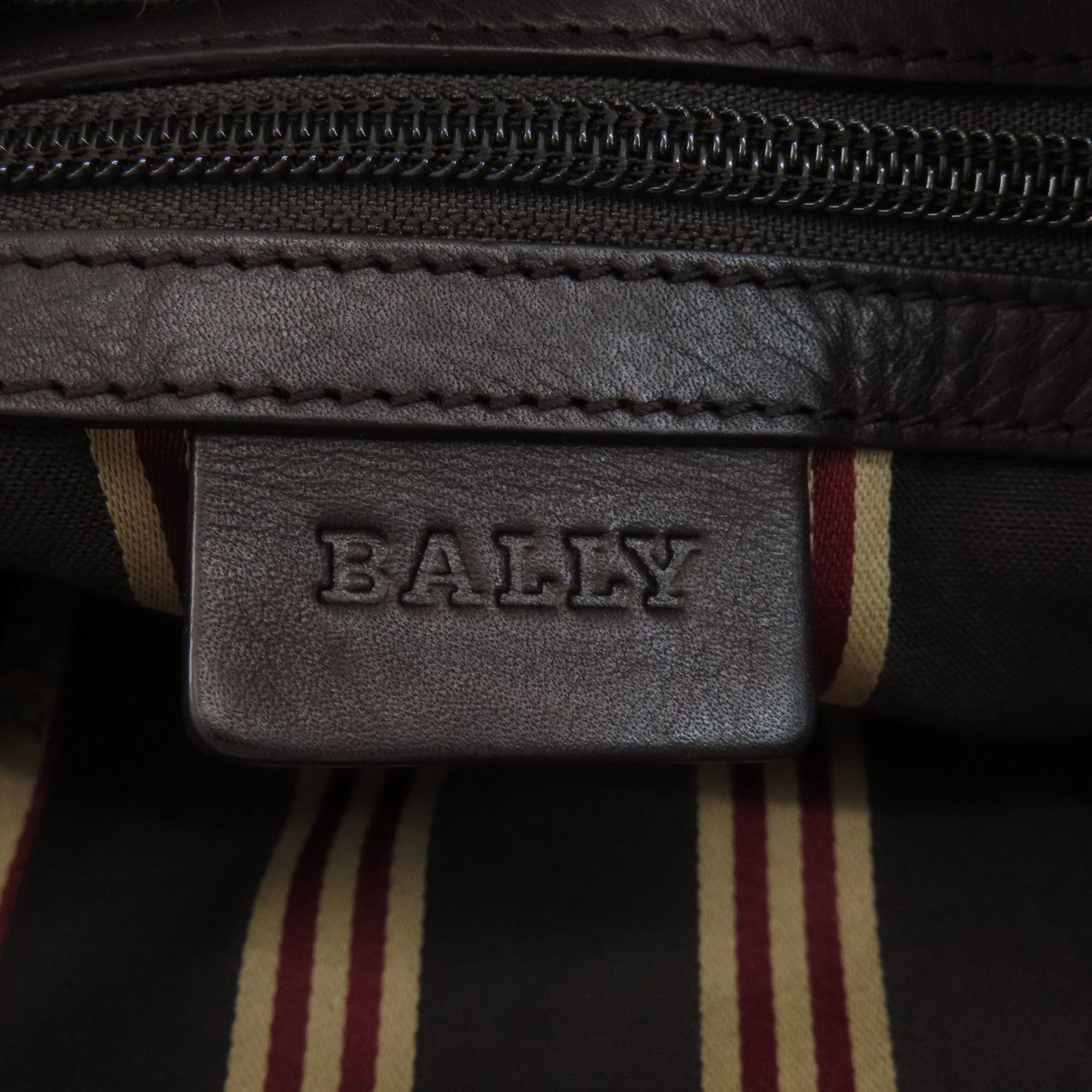 BALLY Striped Shoulder Bag Leather Women's